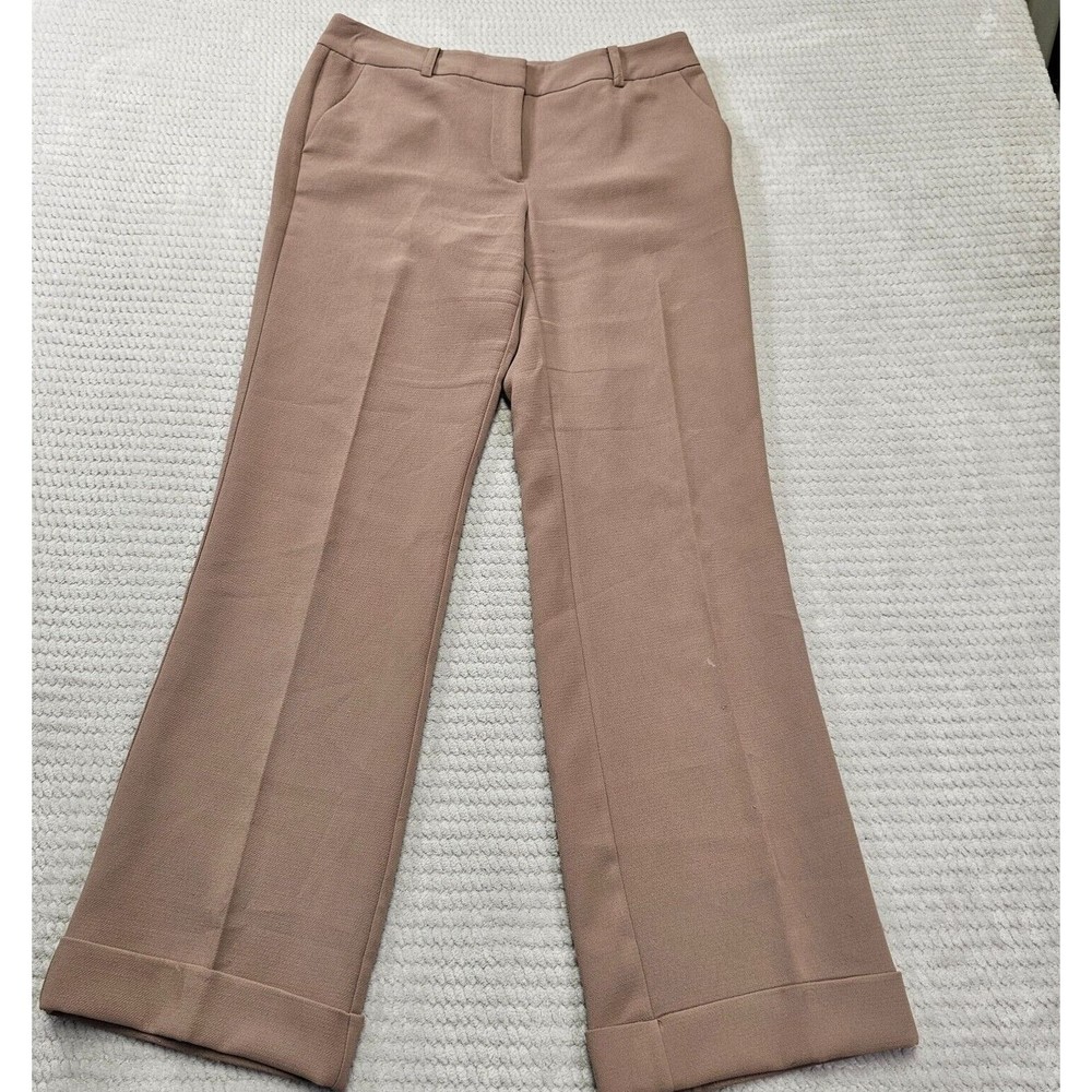 Classic Tailored Beige Wide-Leg Trousers